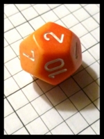 Dice : Dice - 12D - Chessex Half and Half Orange and Orange with White Numerals - Gen Con Aug 2012